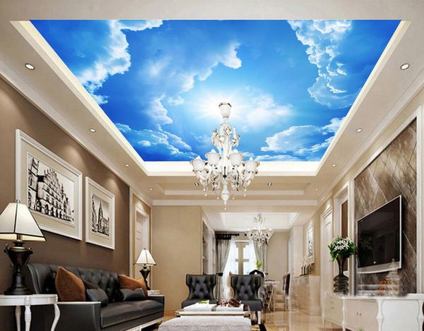 

hp customize size ome decor living room natural art 3d ceiling murals wallpaper blue sky