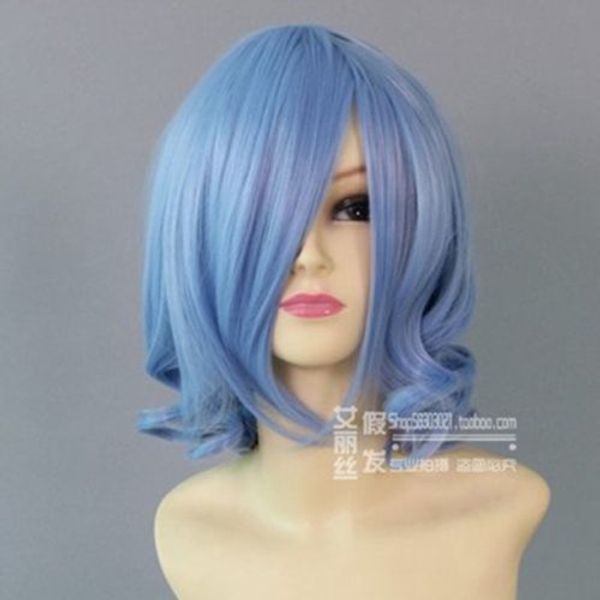 Wigs Deluxe Blue Rinse Short Curly Old Lady Granny Wig Cosplay