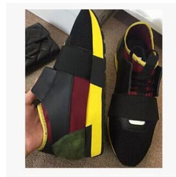 

with box original brand yellow bottom women casual shoes 2017 new designer spring autumn man trainer shoes women mesh shoes leather sneaker, Black