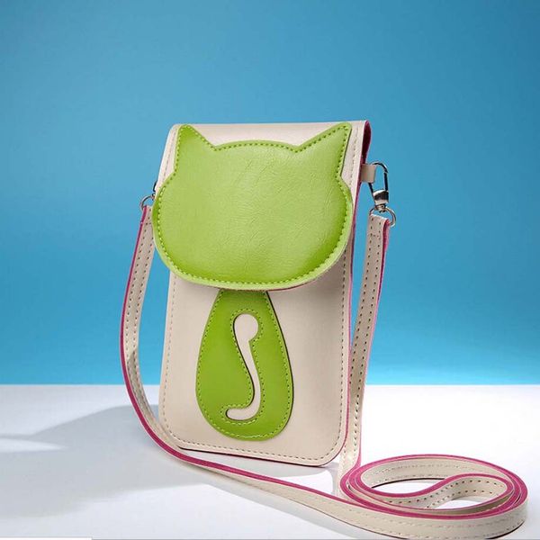 

wholesale- women bag shoulder bags crossbody bag fashion women messenger cute cat cartoon purse pu leather cross body shoulder phone coin