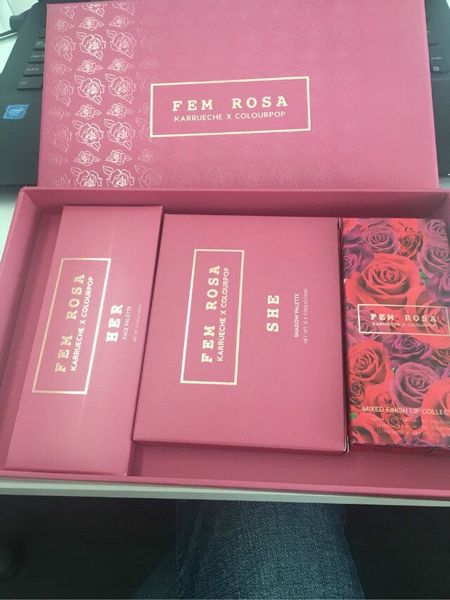 

2017 new karrueche x colourpop makeup set fem rosa pr collection kit in stock dhl