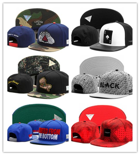 

Hot Cayler Sons Snapbacks Brand Baseball Caps Hip Hop Street Dance Hat Gorras Adjustable Cap For Men Women Black leather cap bone gorras