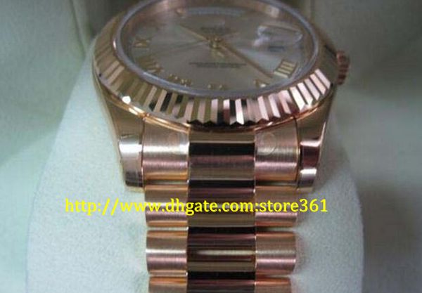 

store361 new arrive watches automatic mens watches ii 218238 president solid 18k yellow gold 41mm silver roman new, Slivery;brown