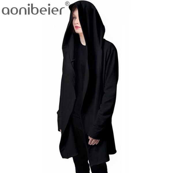 

wholesale- women hooded sweatshirts with black gown hip hop mantle hoodies and long sleeves design cloak winter coats outwear