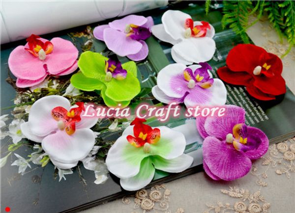 

wholesale- 6pcs/12pcs butterfly orchid phalaenopsis flower heads home decoration diy multi-use artificial flower 027017024