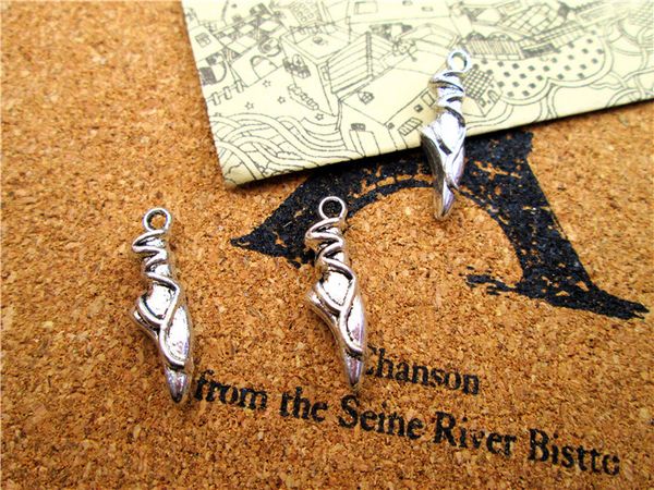 

60pcs-- ballet slipper charms antique tibetan silver slipper charms pendants ,diy supplies 22mm x 6mm, Bronze;silver