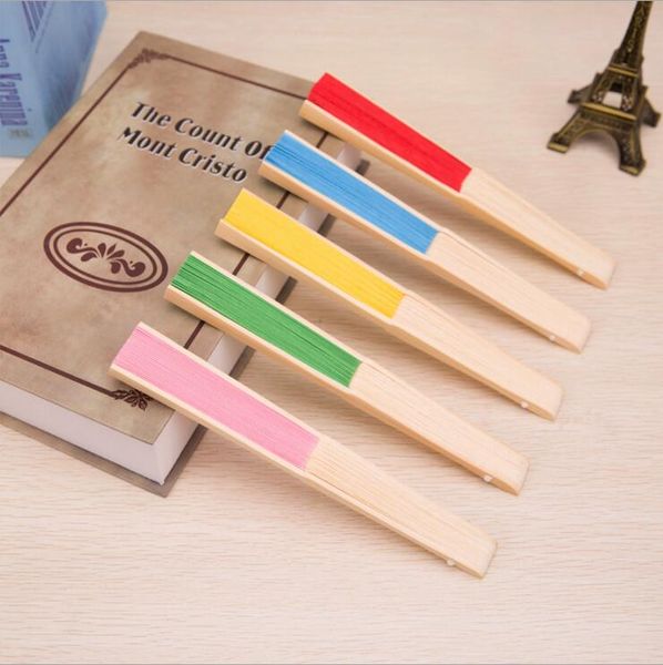 

wedding party gift 7inch japanese cartoon art mini fan summer students daily type folding fan bamboo paper 6 color