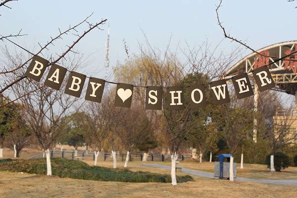 

wholesale- wedding vintage baby shower rectangle kraft paper with burlap rope bunting banner party decorations prop diy