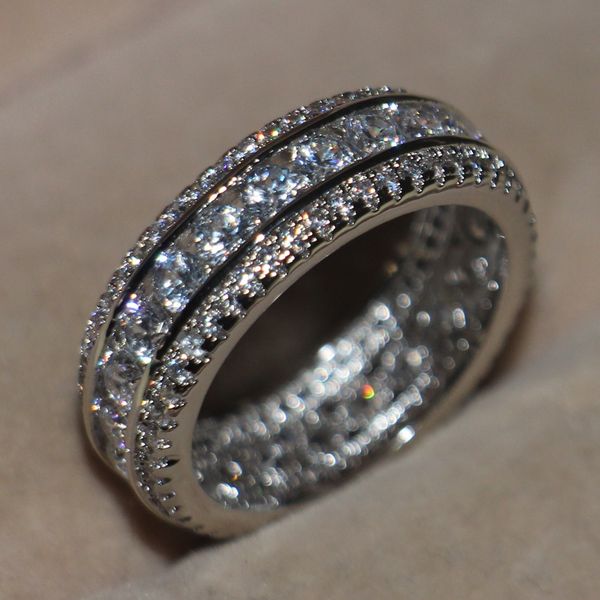 

stunning 2016 new arrival luxury jewelly round cut 925 sterling silver simulated diamond gemstons pave women engagement circle ring size5-11