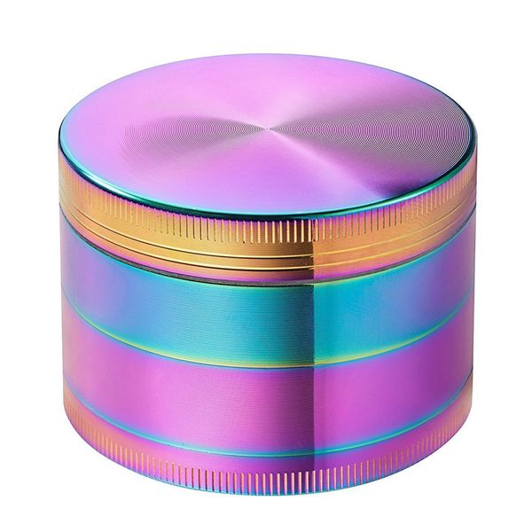 

Beautiful 40mm/50mm/55mm/63mm Rainbow Grinders With 4 Parts Grinder Zinc Alloy Material Top Tobacco Herb Grinders Smoking Crusher 30pc