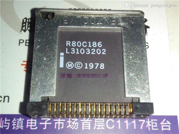 R80C186, con supporto. LCC-68 pin confezione in ceramica oro. 186 Microprocessore vintage. vecchio processore cpu 16-bit, CQCC68 / IC