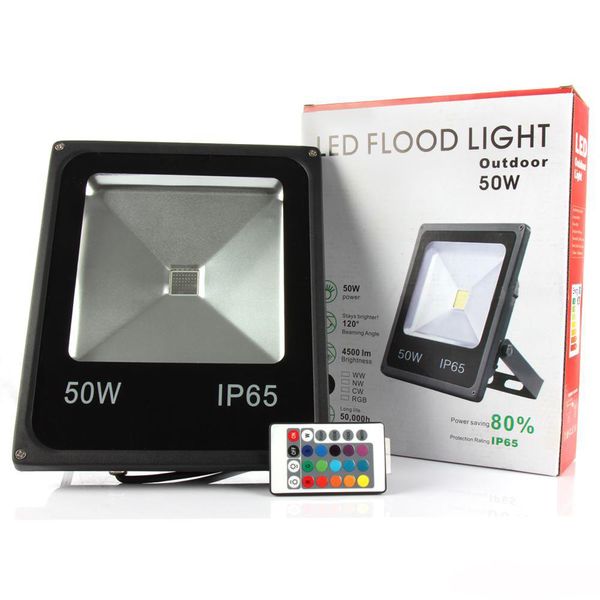 AC85V-265V LED Flood Light 10W 20W 30W 50W RGB Impermeabile IP65 Riflettore Led Proiettore Faretto da giardino Lampada da esterno.