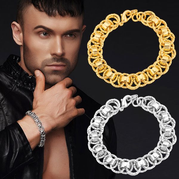 

Классический 18K штамп мужчины браслет высокого качества 13 мм 21 см 18K реального зол