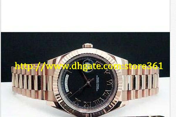 

store361 new arrive watch 41mm rose gold president ii black roman 218235, Slivery;brown