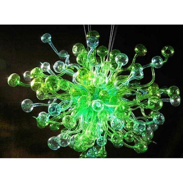 

custom made green blown lamp designed chandelier modern art deco shopping mall decor hanging murano glass pendant lamps light