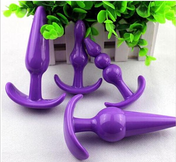 

3 colors availble 4pcs/set silicone anal toys butt plugs anal dildo for women and men masturbation toys toys gay products