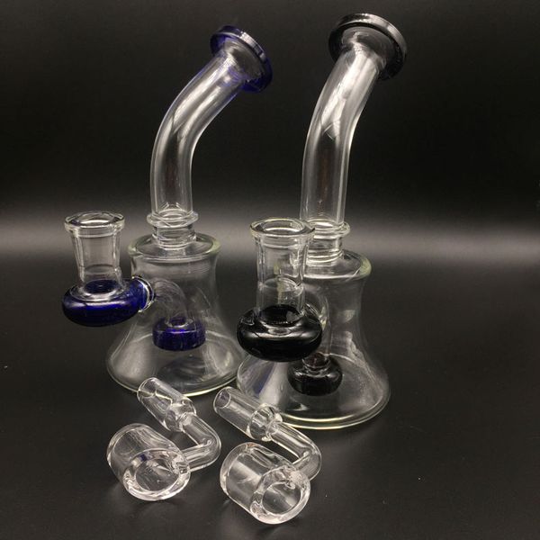 Bongas de vidro plataformas de óleo com pregos de quartzo de 4 mm de espessura de 4 mm de bang de 6 polegadas de 6 polegadas Bongo Bong Dab Rigs Tubos de água