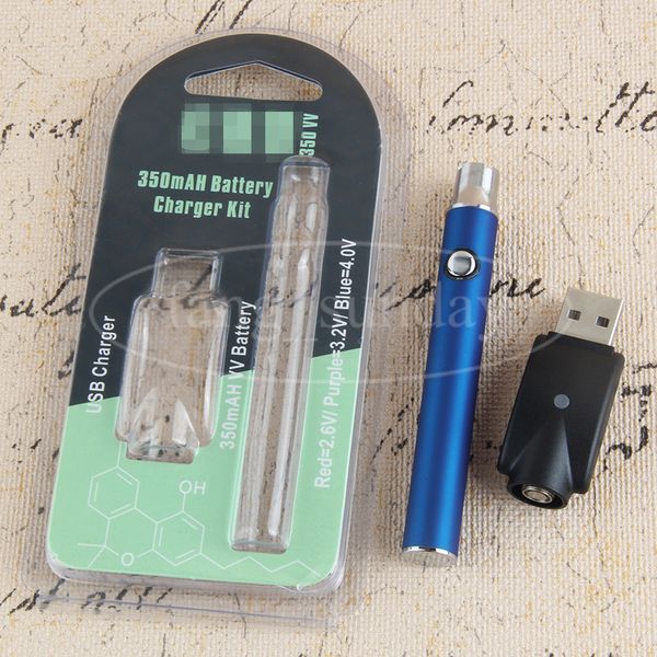 Vape Kalem Kartuşu Prheat Pil Kablosuz USB Şarj Blister Paketleri Ambalaj 350 MAH Değişken Gerilim Buharlaştırıcı Mods CE3 Elektronik Cigare