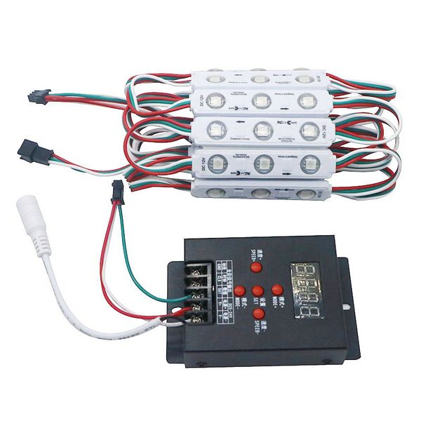 

ws2811 2811 ic 3led 5050 rgb led pixel digital module string light waterproof dc 12v+1pcs t-500 full color controller