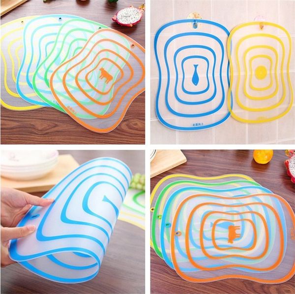 

new flexible plastic chopping blocks matte transparent chopping board non-slip frosted cutting board kitchen supplies ia992