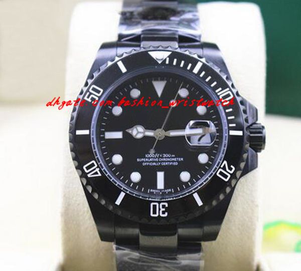 

Fashion Luxury 2017 NEW MENS STAINLESS STEEL PVD Coating CERAMIC BLACK Dial #116610 40MM Automatic Mechanical Men Watches Top Quality