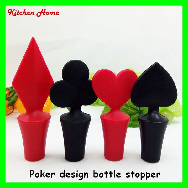 

poker design wine ser sunflower wine bottle caps 100% silicone beer wine milk jam bottle sers