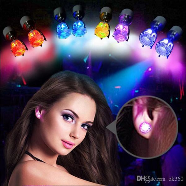 

5 пара/10 шт. горячая прохладный мода свет вверх led bling серьги уха шпильки танцевальная вечеринка аксессуары мигает бесплатная доставка