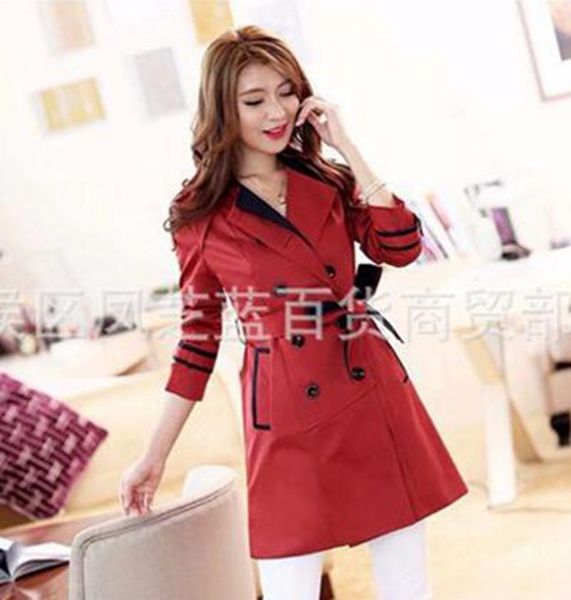 

women qiu dong the european and american fashion trend in new han edition cultivate one's morality long trench coat / s-3xl, Black