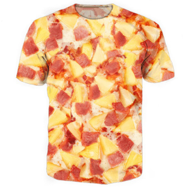 

Newest Fashion Mens/Womans Hawaiian Pizza T-Shirt Summer Style Funny Unisex 3D Print Casual T-Shirt AA301