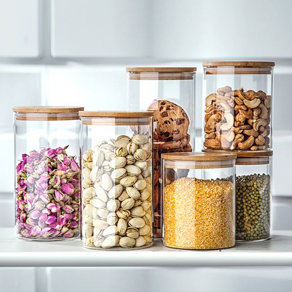 2019 Glass Jars For Storage Container Cereals Tea Coffee Sugar Mason Lids Kitchen Cans Pots From Brownxu 5 13