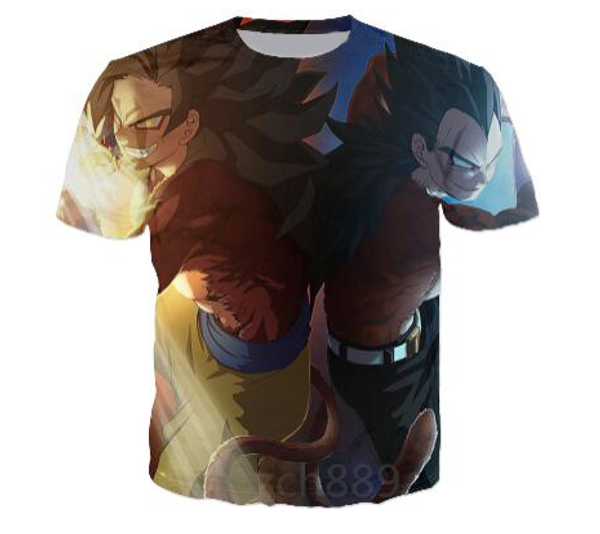 

новые моды для мужчин / женщин dragon ball z прохладный вегета летний стиль смешно унисекс 3d печати повседневная футболка s - - - 5xl aa653, White;black