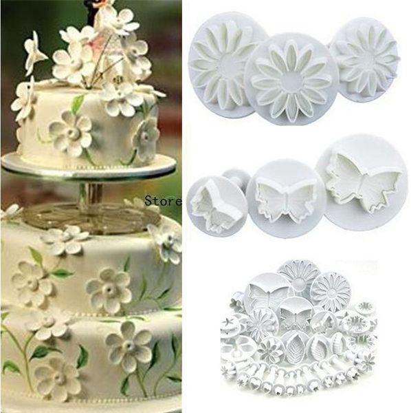 

new 10sets flower leaf shapes 33pcs sugarcraft plungers cutters rolling pin cake decorating tools cookies molds