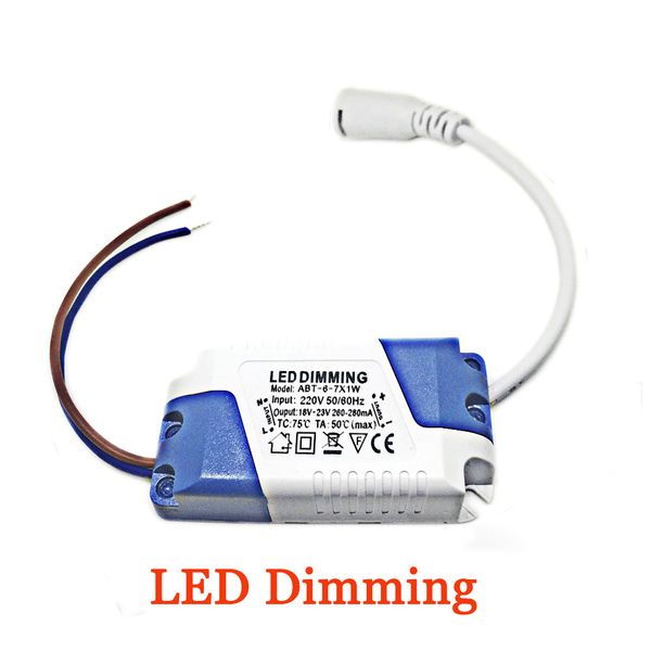 

10 pcs/pack led dimming 6-7x1w led power supply input voltage ac220v 260-280ma for celling panel light down light