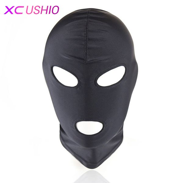 Hafif Elastik Spandex Seks Maskesi Başkanı Hood Fetiş Başlık Koşum Esaret Cosplay Parti Maskesi Yetişkin Oyunu Seks Oyuncakları Çift için 0701