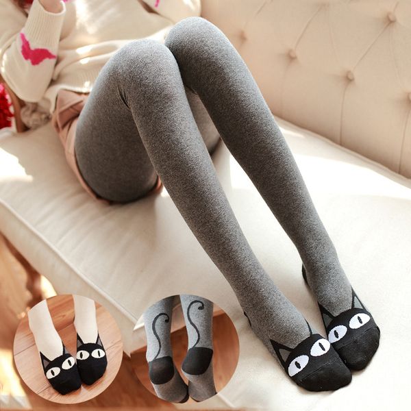 

wholesale- 2016 newly styles women tights harajuku woman pantyhose korean stocking girls' personality cute cotton tights, Black;white