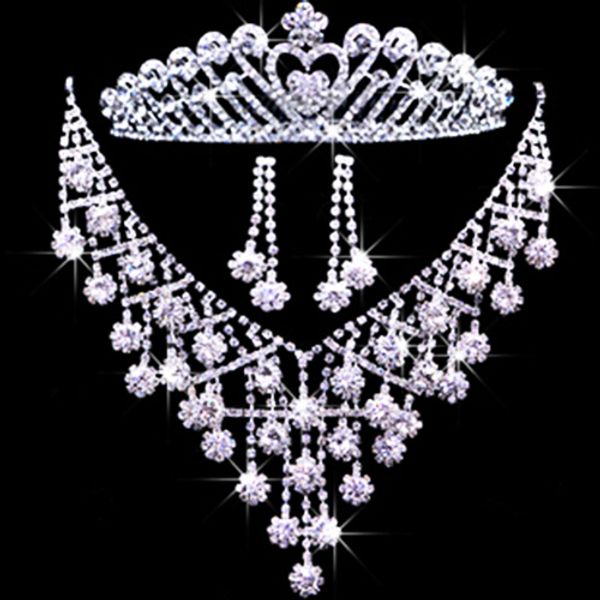 

Свадебные свадебные ювелирные аксессуары диадемы волос набор невесты корона сер
