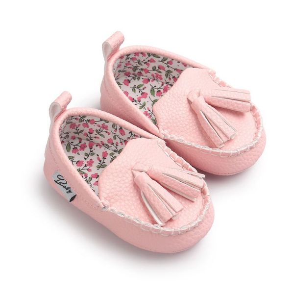 Venta al por mayor- Baby Soft Sole Tassel PU Zapatos de cuero Infant Boy Girl Toddler Moccasin 0-18M Baby Shoes