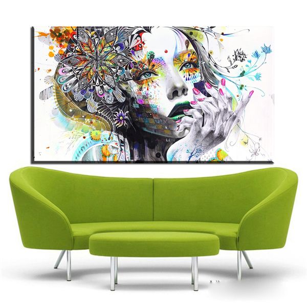 Acheter Zz674 Fille Fleur Papillon Couleur Cartoon Figure Peinture Dessin Abstrait Spray Peinture à Lhuile Toile Home Decor Art Sans Cadre De 1004