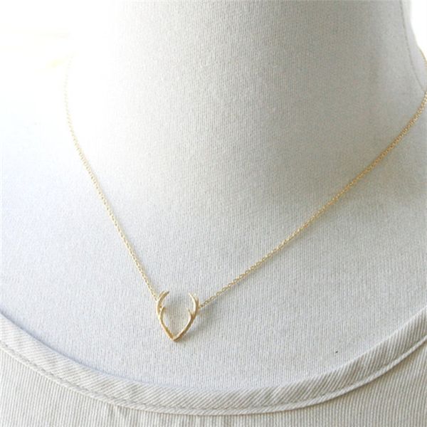

deer horn jewelry, antler necklace, unique delicate antler necklaces& pendants unique deer animal necklace, Silver