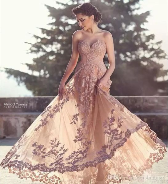 

2021 lace arabic evening dresses sweetheart beaded a-line tulle prom dresses charming elegant long formal party gowns, Black;red