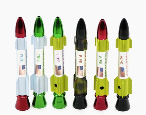 

filter wholesale glass holder length 125mm cigarette metal smoking 2017 color pipe bullet tobacco creative pipe aluminum, random alave