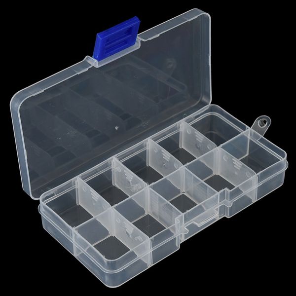 

wholesale- 1pcs fishing lure hook bait storage adjustable 10 compartments plastic fishing tackle box for fishing accessories wholesale