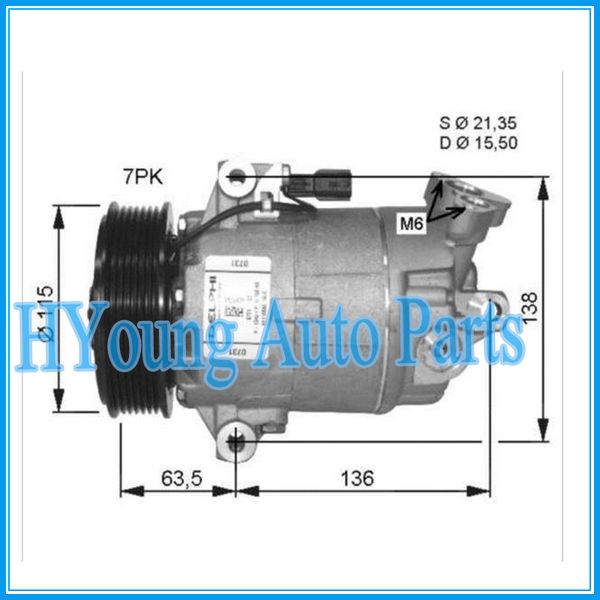 

компрессор воздуха автомобиля высокого качества для nissan x-trail qashqai 07-10 cvc 7pk 92600 jd000 92600-jd73a