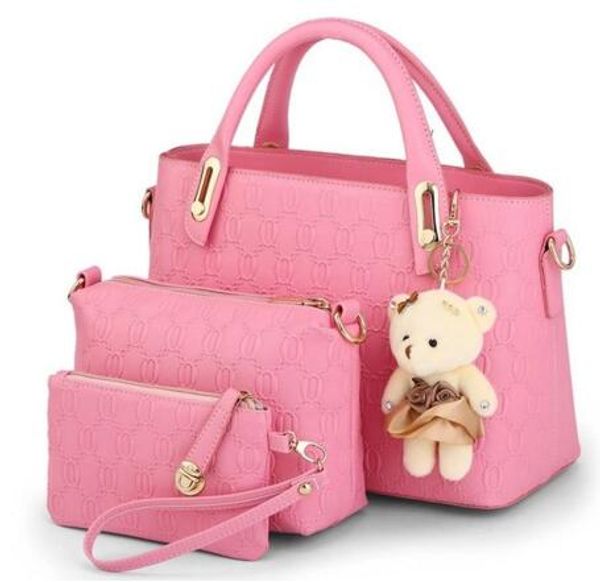 

women handbags messenger bags ladies shoulder bags 3 pieces 1set with bear