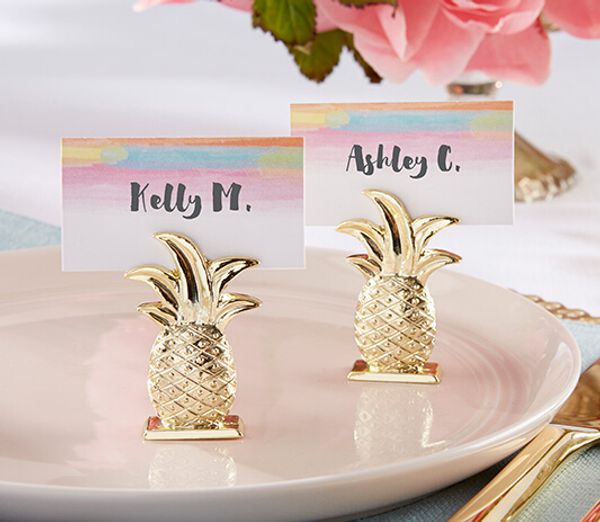 

12pcs/lot wedding favors gold pineapple place card holder table decoration