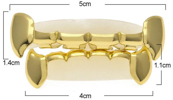 

2017 fang grillz set 24k rose gold color half teeth dracula vampire fangs slim grills gold & bottom grillz teeth set, Blue;slivery