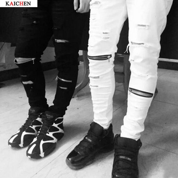 

wholesale-hi-street mens ripped rider biker jeans motorcycle slim fit washed black grey blue moto denim pants joggers for skinny men