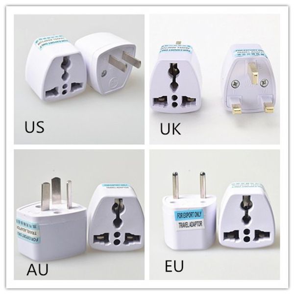 

universal travel adapter eu us au to uk adapter converter travel power plug charger adapter 250v 10a socket converter white 50pcs dhl
