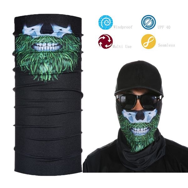 

wholesale- tubular multifuncional seamless skull mask bandana, Blue;gray