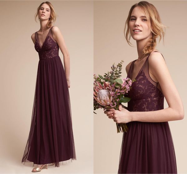 

2020 бургундия платья невесты v-образным вырезом без рукавов кружева топ линии тюль фрейлина платья на заказ дешевое платье для свадьбы, White;pink